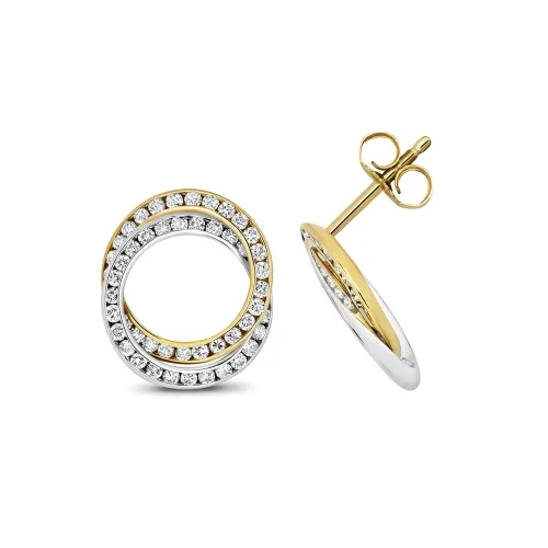 Diamond Stud Earrings For Women  0.75ct 18ct y/gold